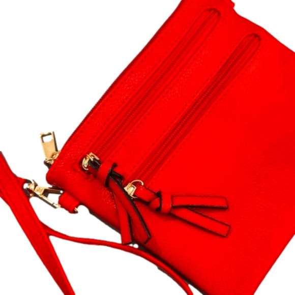 NWOT Womens Small Red Multiple Compartments Crossbody Bag - Picture 6 of 12